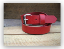Red Full Grain Leather Belt 25 mm