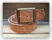 Natural Full Grain Rodeo Embossed Leather Belt 40 mm